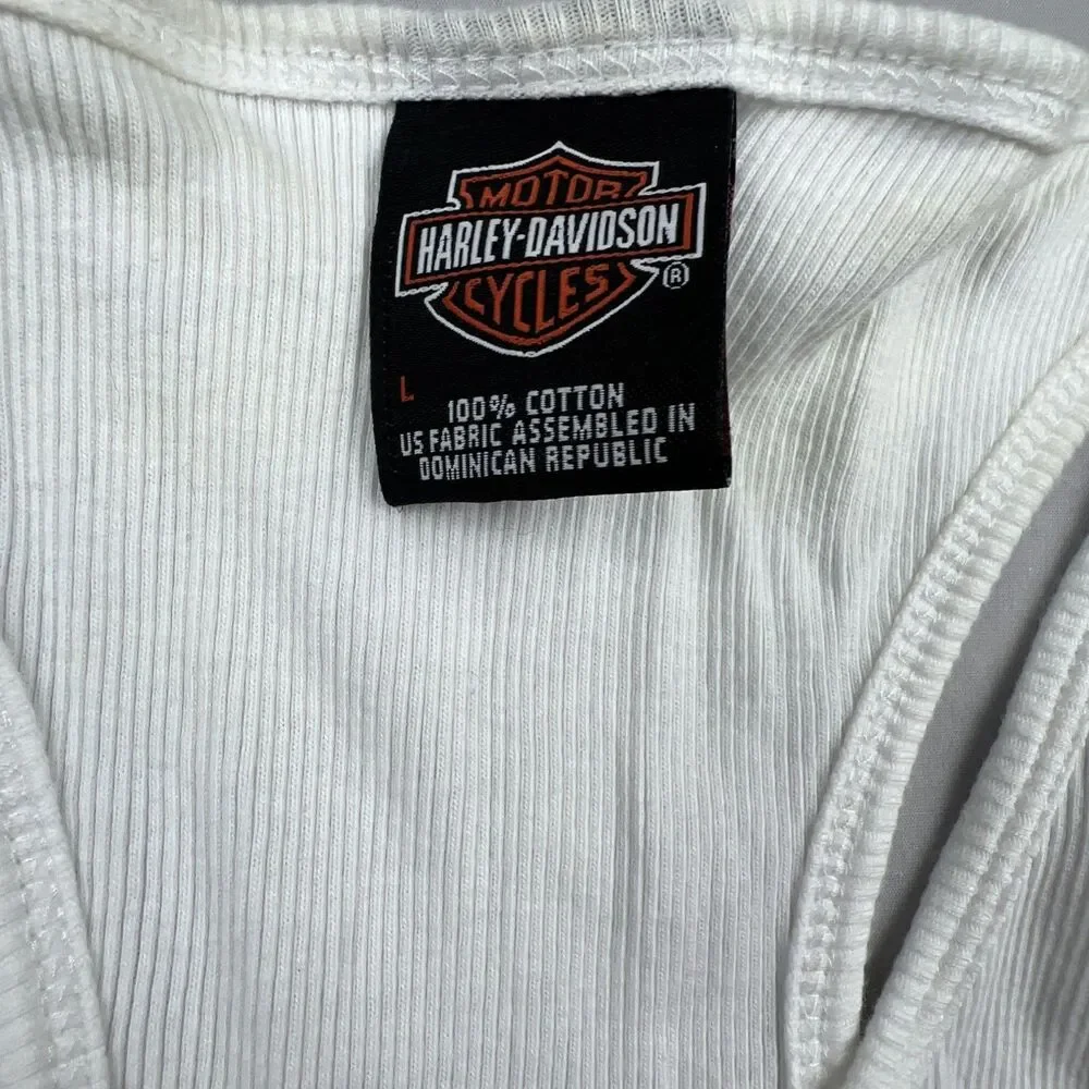 Harley Davidson New Castle Bedazzled Ribbed Tank Top Large - Picture 3 of 6